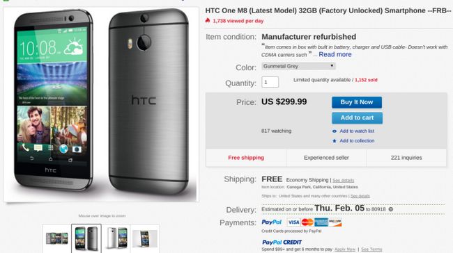 Fotografía - [Alerta Trato] Elija uno: 32GB Reformado HTC uno M8 Y Samsung Galaxy Alfa Para AT & T Tanto a la venta por $ 300 en eBay